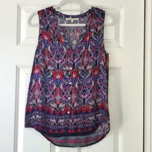 Daniel Rainn Multicolor Flowy Button Down Tank S